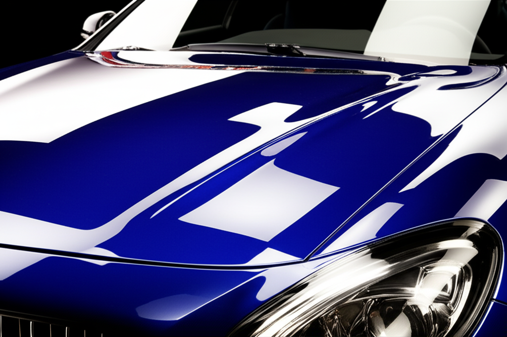 Glossy car paint finish